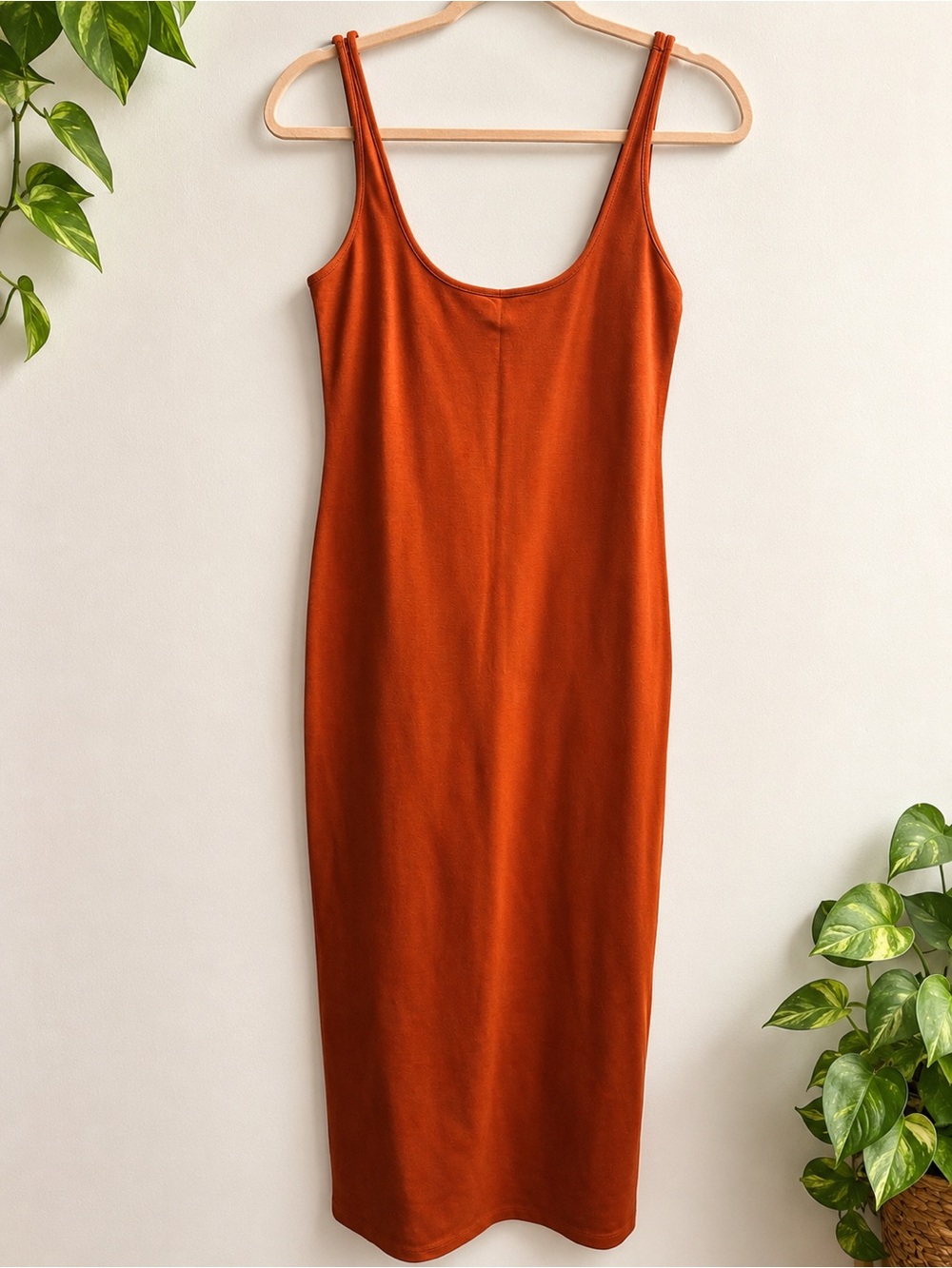 Forever 21 Rust-Orange Tank Midi Dress